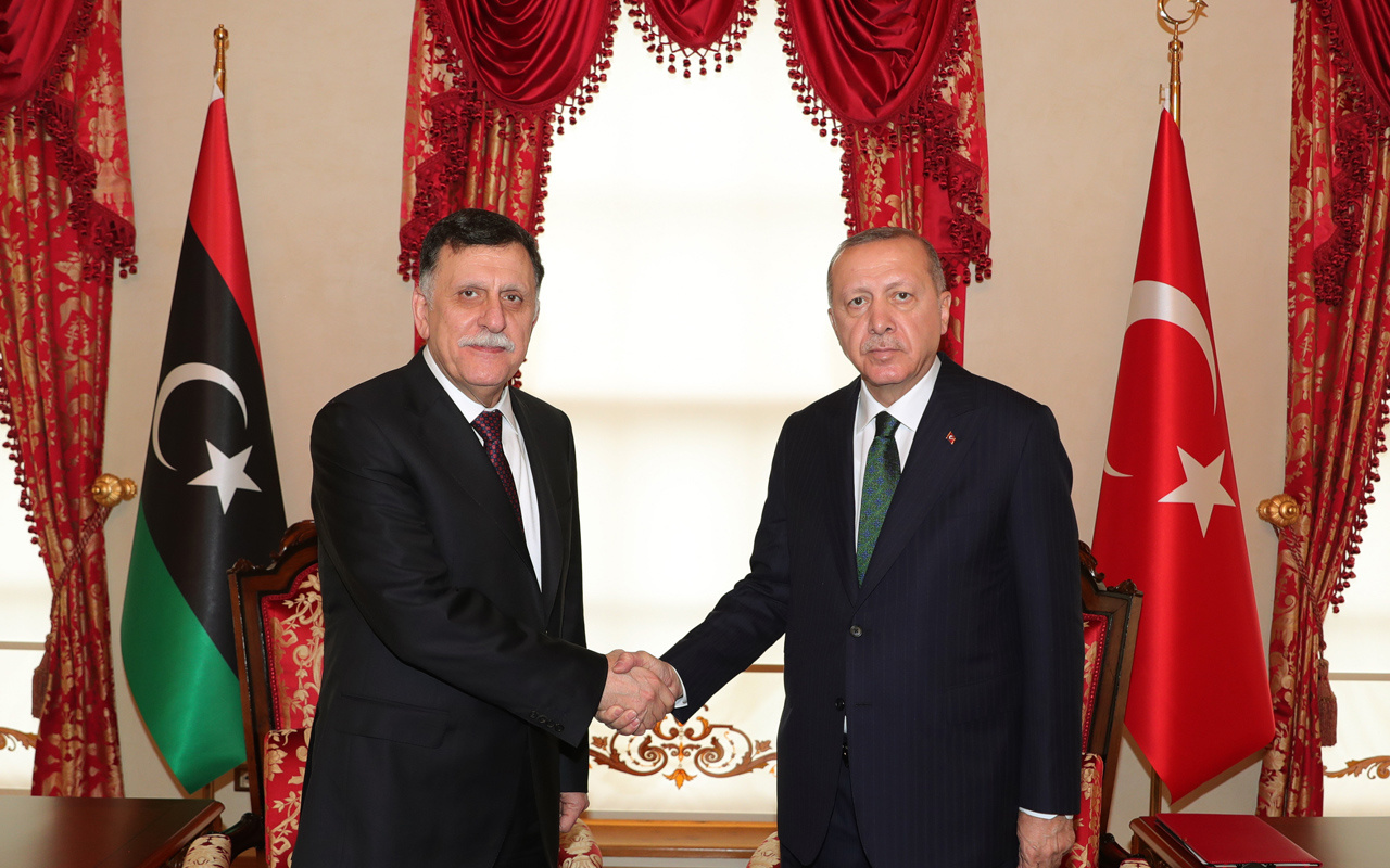 Cumhurbaşkanı Erdoğan Dolmabahçe'de Libya Başbakanı Sarrac ile görüştü