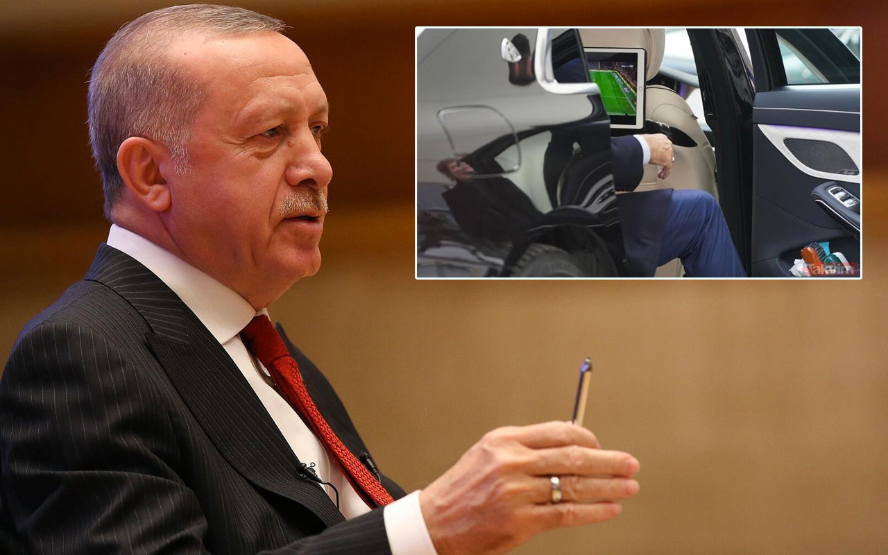 Erdoğan Berlin Zirvesine giderken makam aracında G.Saray-Denizlispor maçını izledi