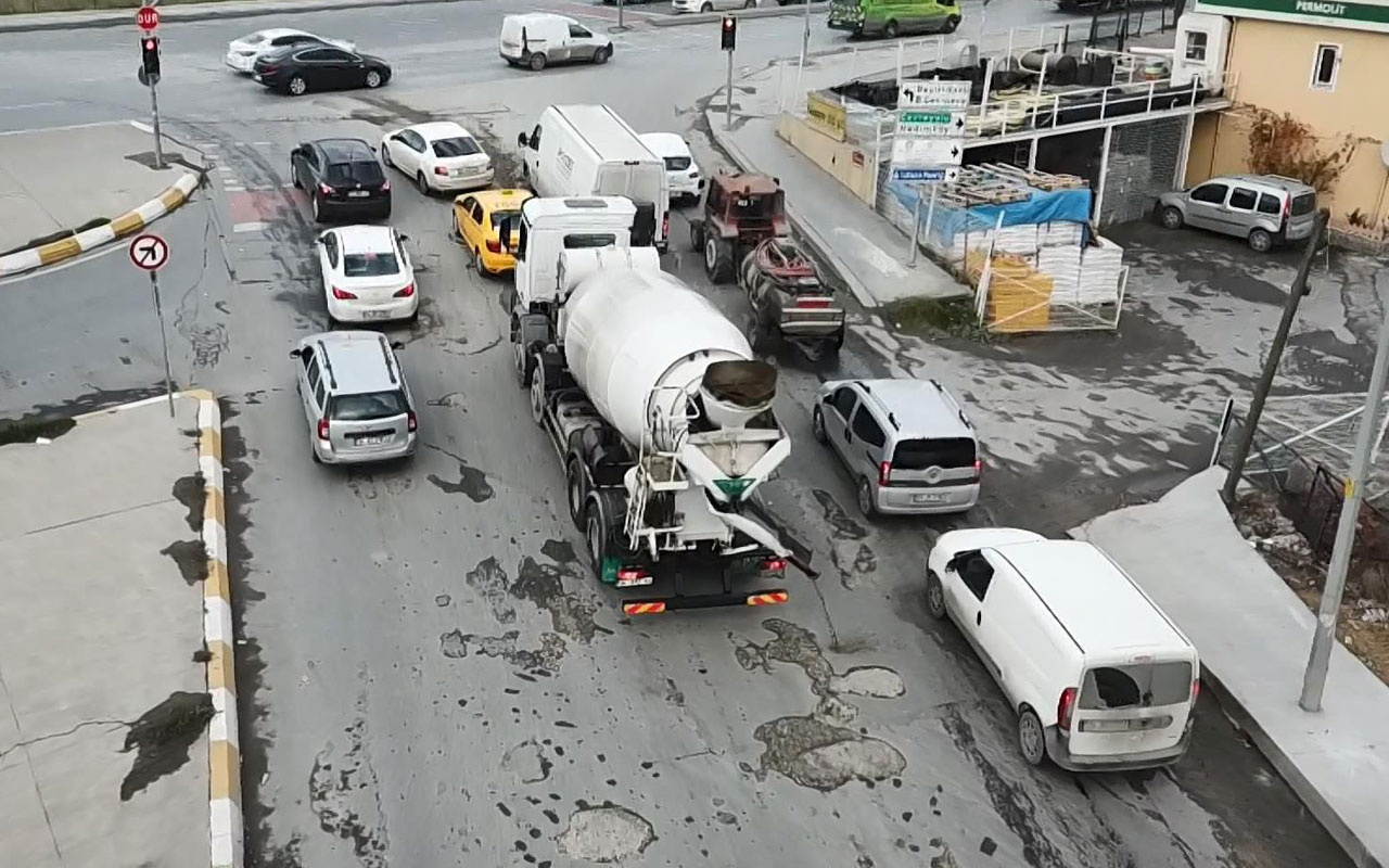 Esenyurt'ta beton mikseri sürücüsü kameralara yakalandı