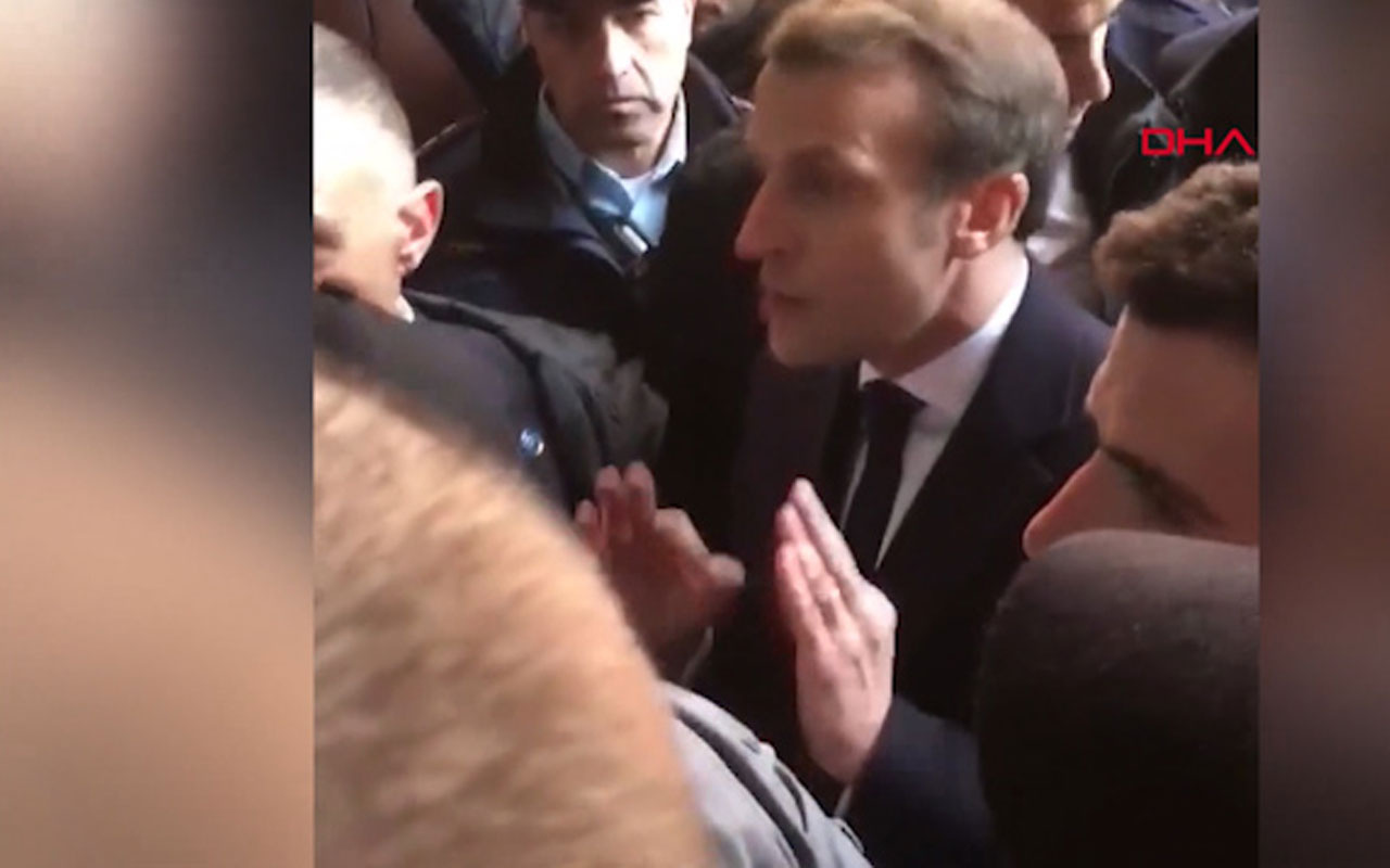 Fransa Cumhurbaşkanı Emmanuel Macron İsrail polisi ile tartıştı