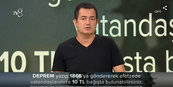 Acun Ilıcalı'nın TV8'deki yardım kampanyasına ünlü isimlerden gelen bağışlar