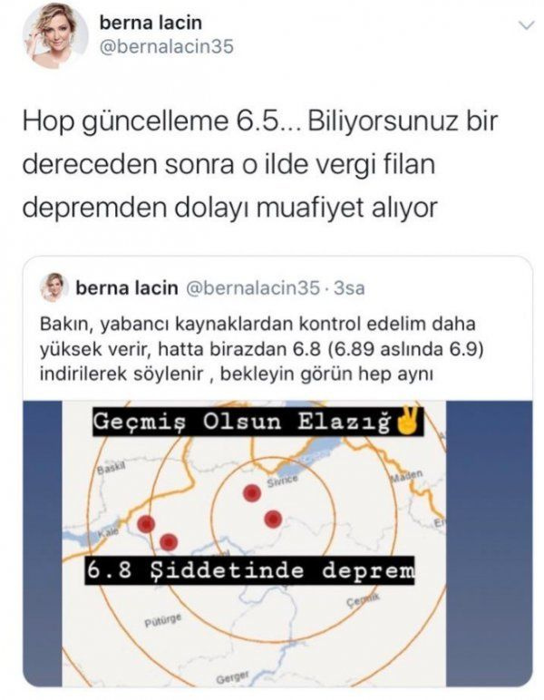 Berna Laçin'i Elazığ depremi paylaşımı işinden etti iddiasına cevap geldi