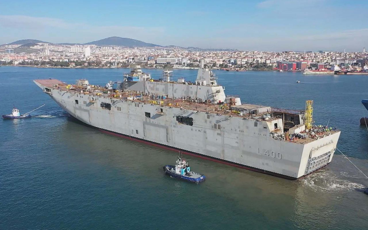 Türkiye’nin ilk yerli uçak gemisi TCG Anadolu'da heyecanlandıran gelişme! Test hazırlıkları başladı