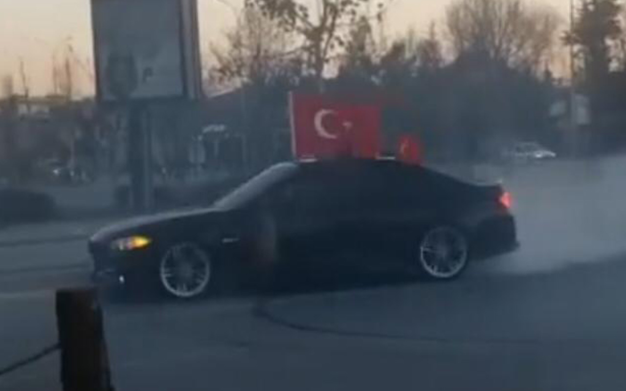 Konya'da drift yapan sürücü tehlike saçtı