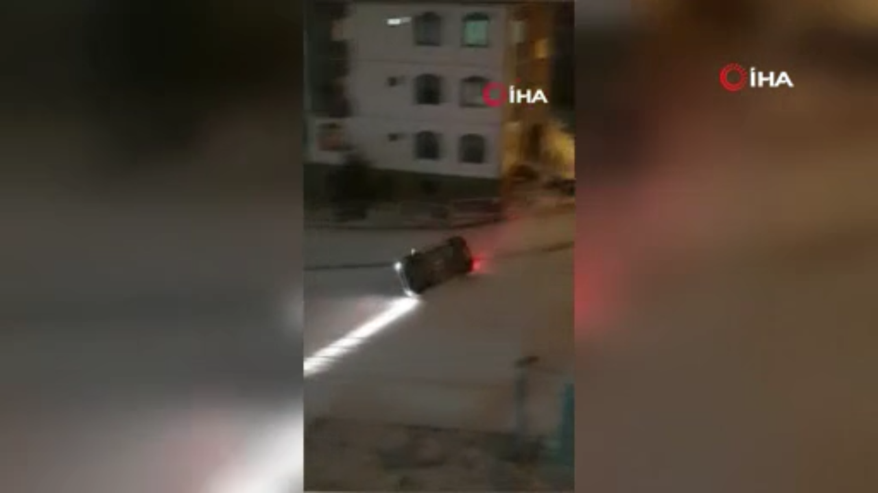 Samsun'da karda kayan araçların kaza anları görüntülendi