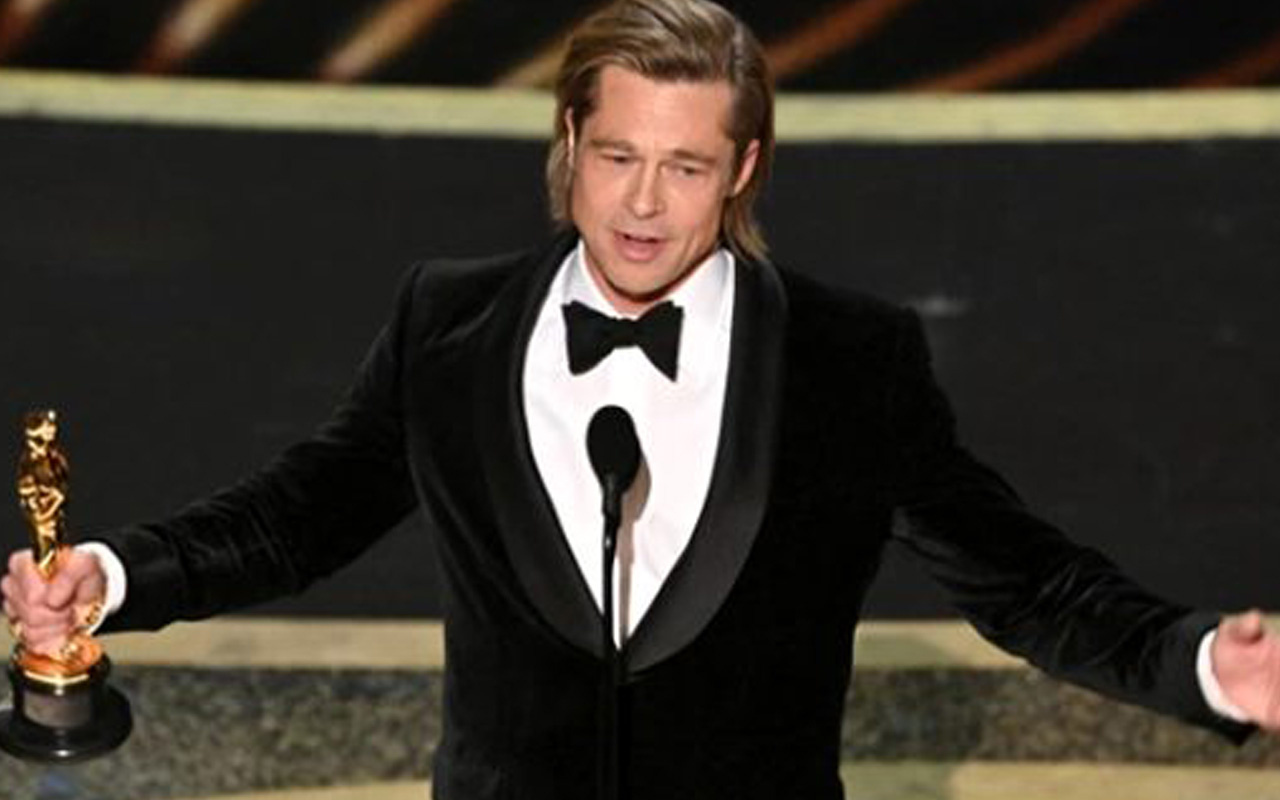 İlk Oscar'ını alan Brad Pitt, Donald Trump'a gönderme yaptı