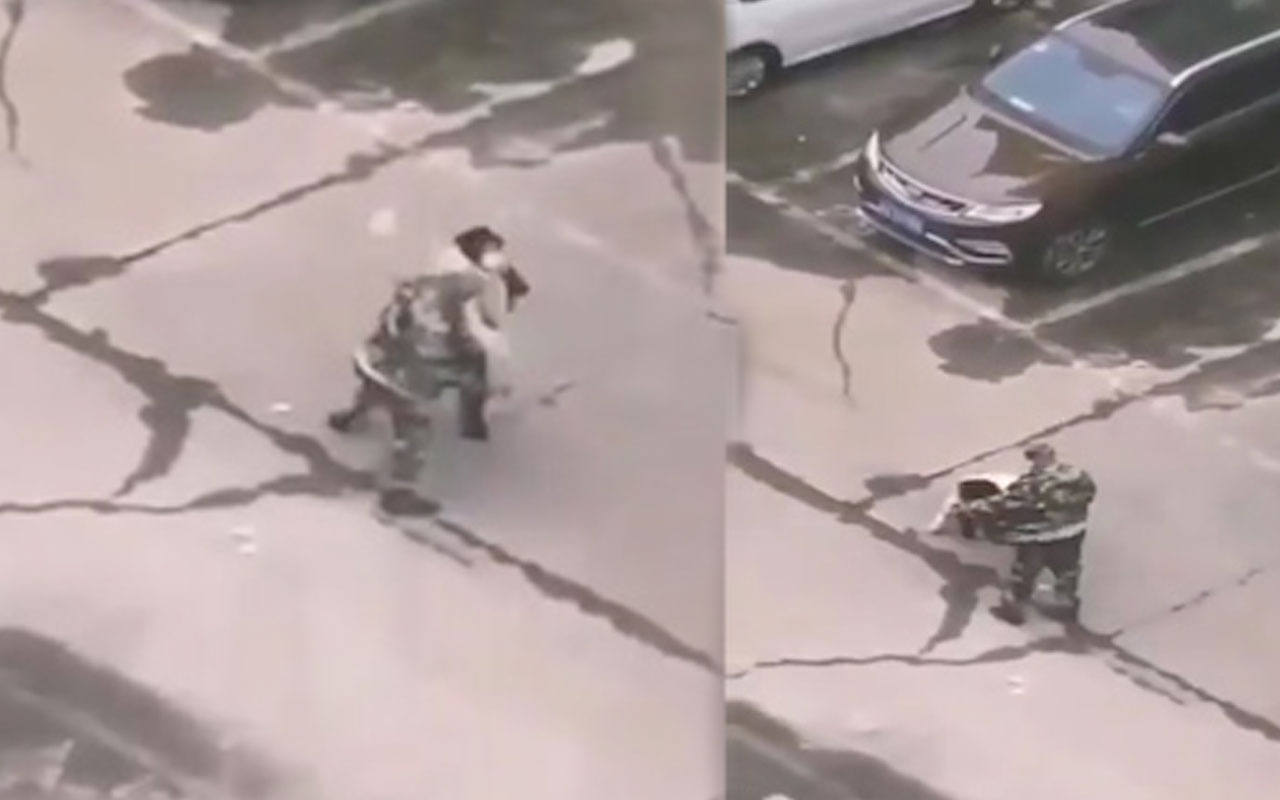 Çin'de koronavirüs (Kovid-19) salgınında sokakta polis şiddeti!