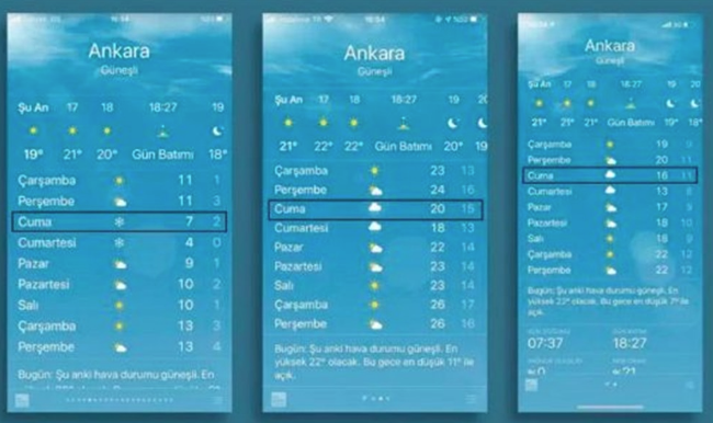 Teknoloji devi Apple Ankara hava durumunda yanlışlık yaptı
