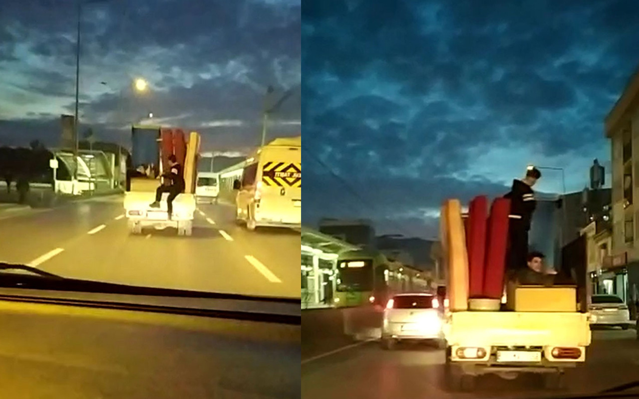 Bursa'da trafikteki tehlikeli yolculuk vatandaşları korkuttu