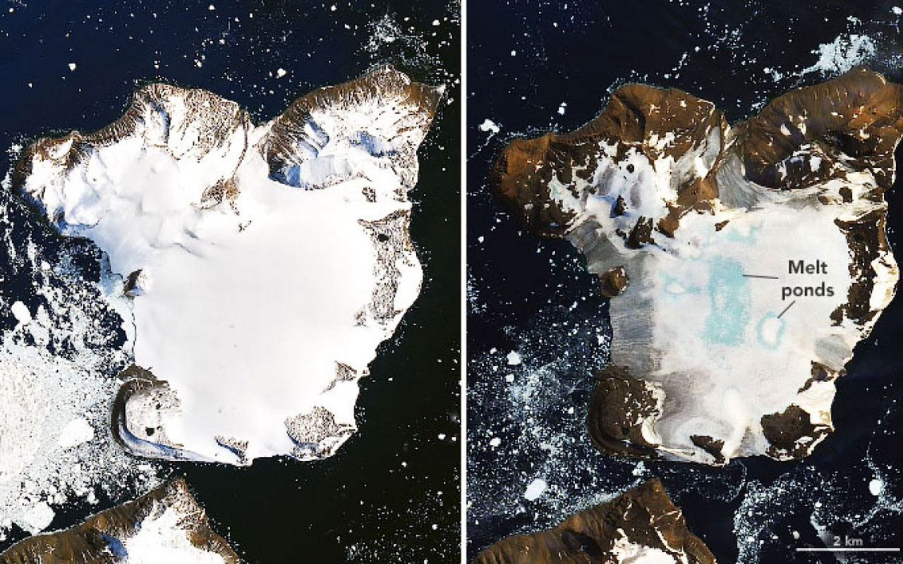 NASA buzul erimesini uzaydan görüntüledi