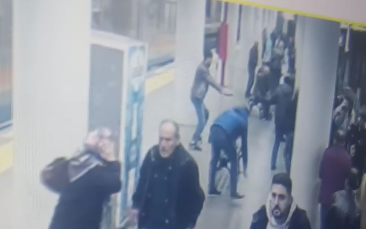 Bayrampaşa'da dehşet görüntüleri! Metro istasyonunda polise saldırı kamerada