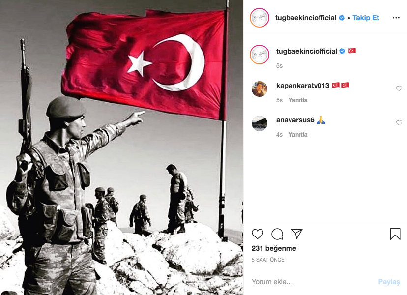 Tuğba Ekinci'den Türk askerleri için dikkat çeken paylaşım 'Duy sesimi...'