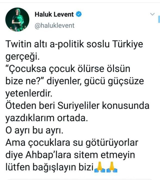 Gelen tepkilere bakın ne dedi! Haluk Levent Suriyeli çocuklar için yardım çağrısı yaptı