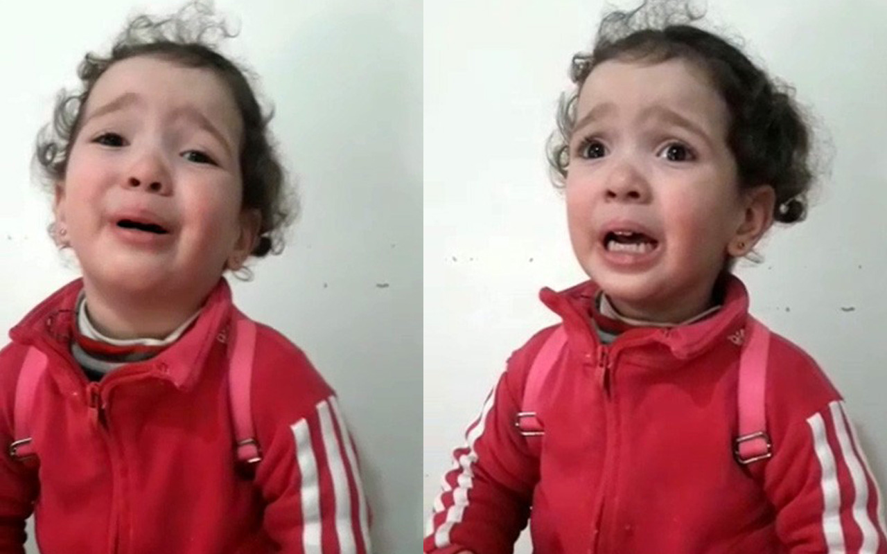 Rejimin attığı bomba sesinden korkan küçük kız yürekleri dağladı!