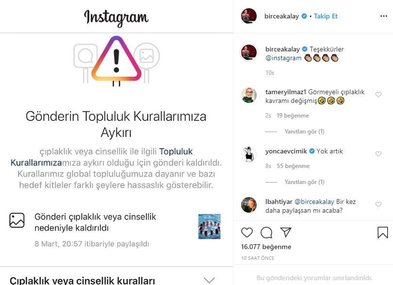 Instagram'da 'çıplak cinsellik' filtresine takılan Birce Akalay inadına yine paylaştı