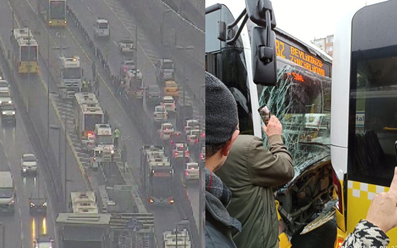 Haliç Köprüsü üstünde metrobüs kazası