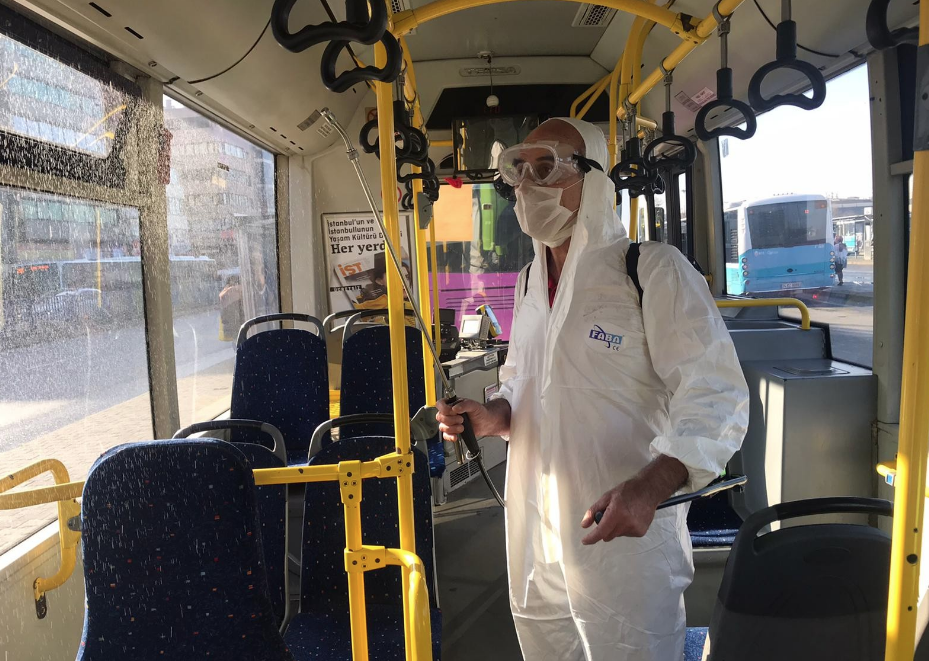 İstanbul'da toplu taşıma araçlarında koronavirüs önlemi