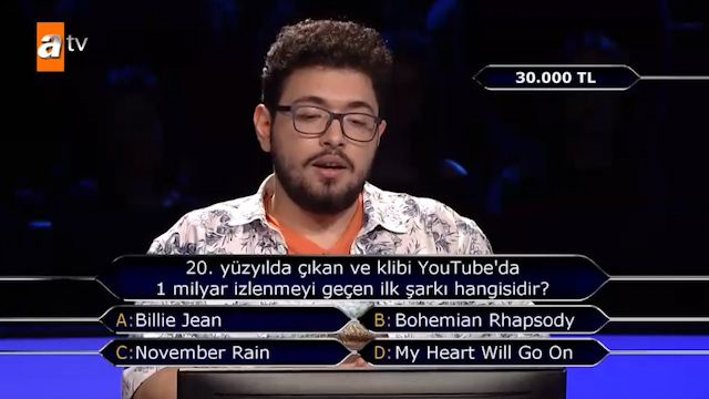 ATV'nin Kim Milyoner Olmak İster'de 1 milyar izlenme sorusu herkesi terletti!