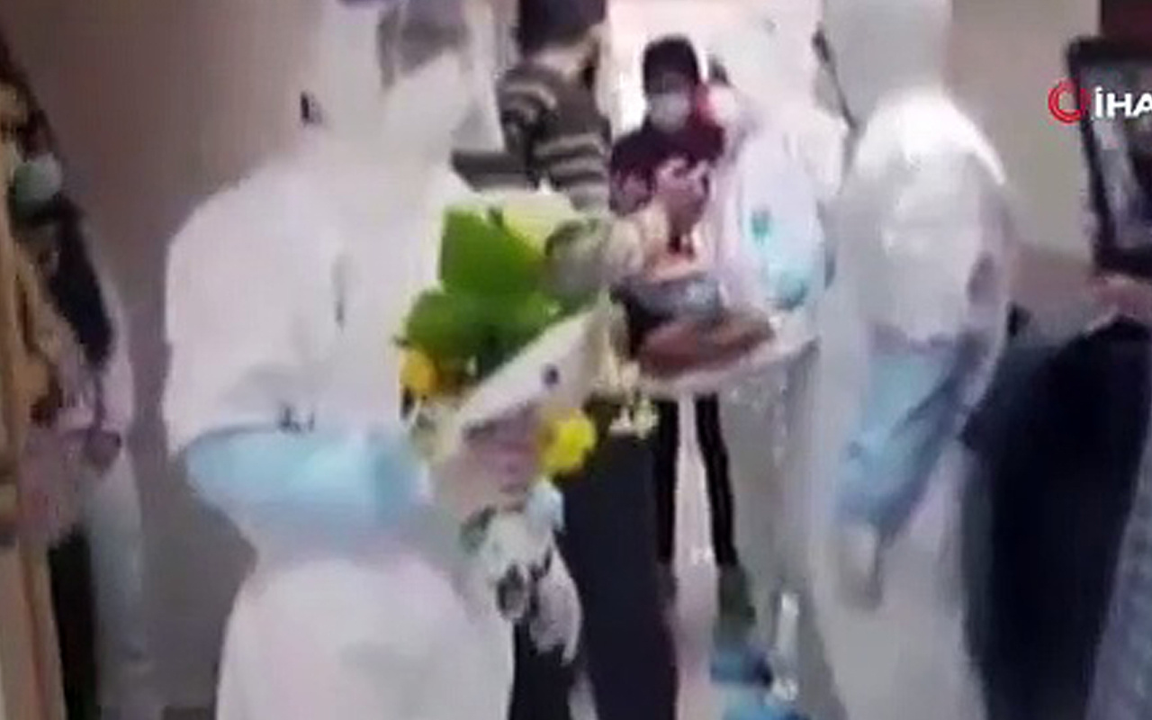 Filistin'de karantinadaki hastaya sürpriz doğum günü kutlaması