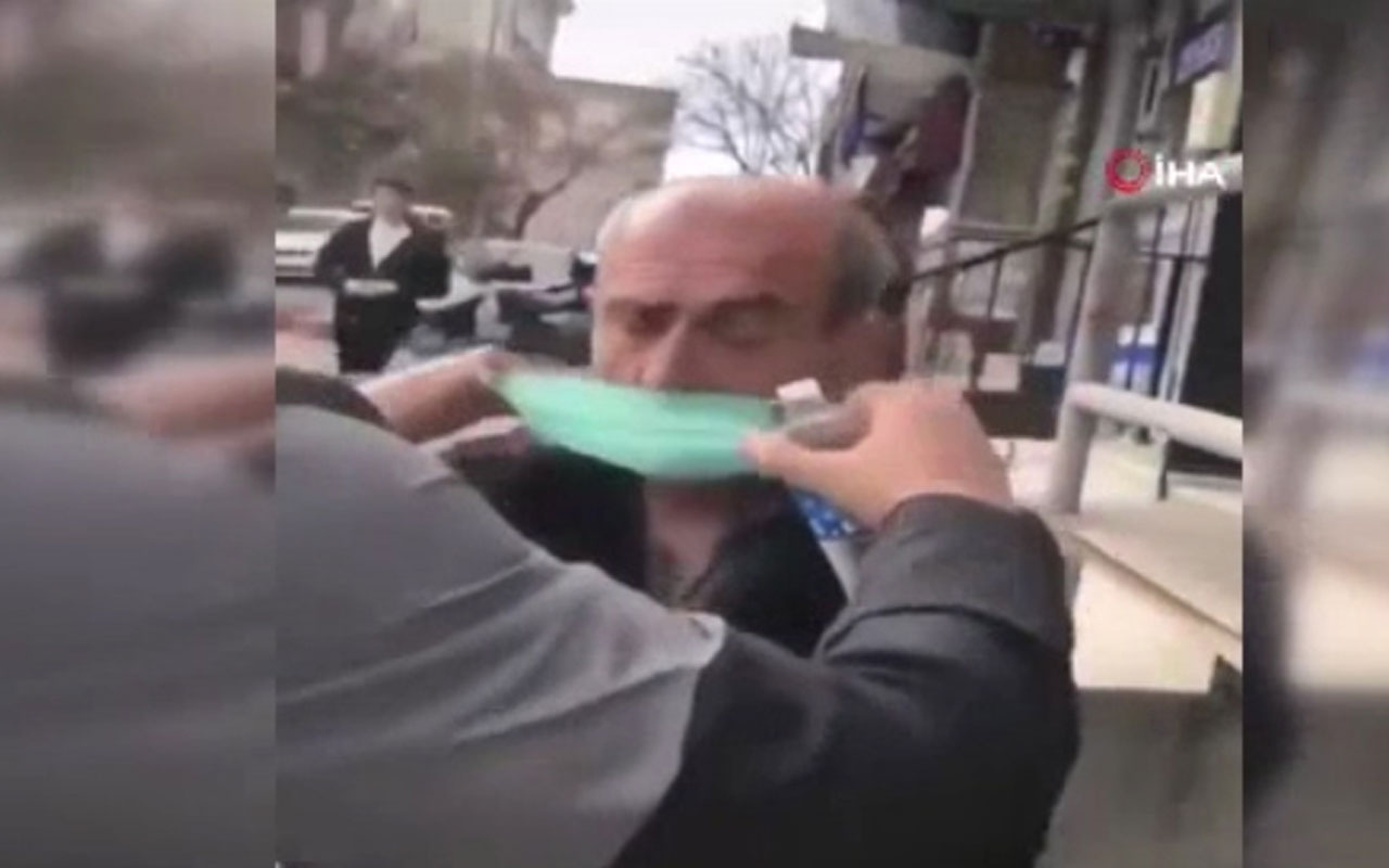 Yaşlı adamı zorla durdurdular maske taktılar sonra bakın ne yaptılar