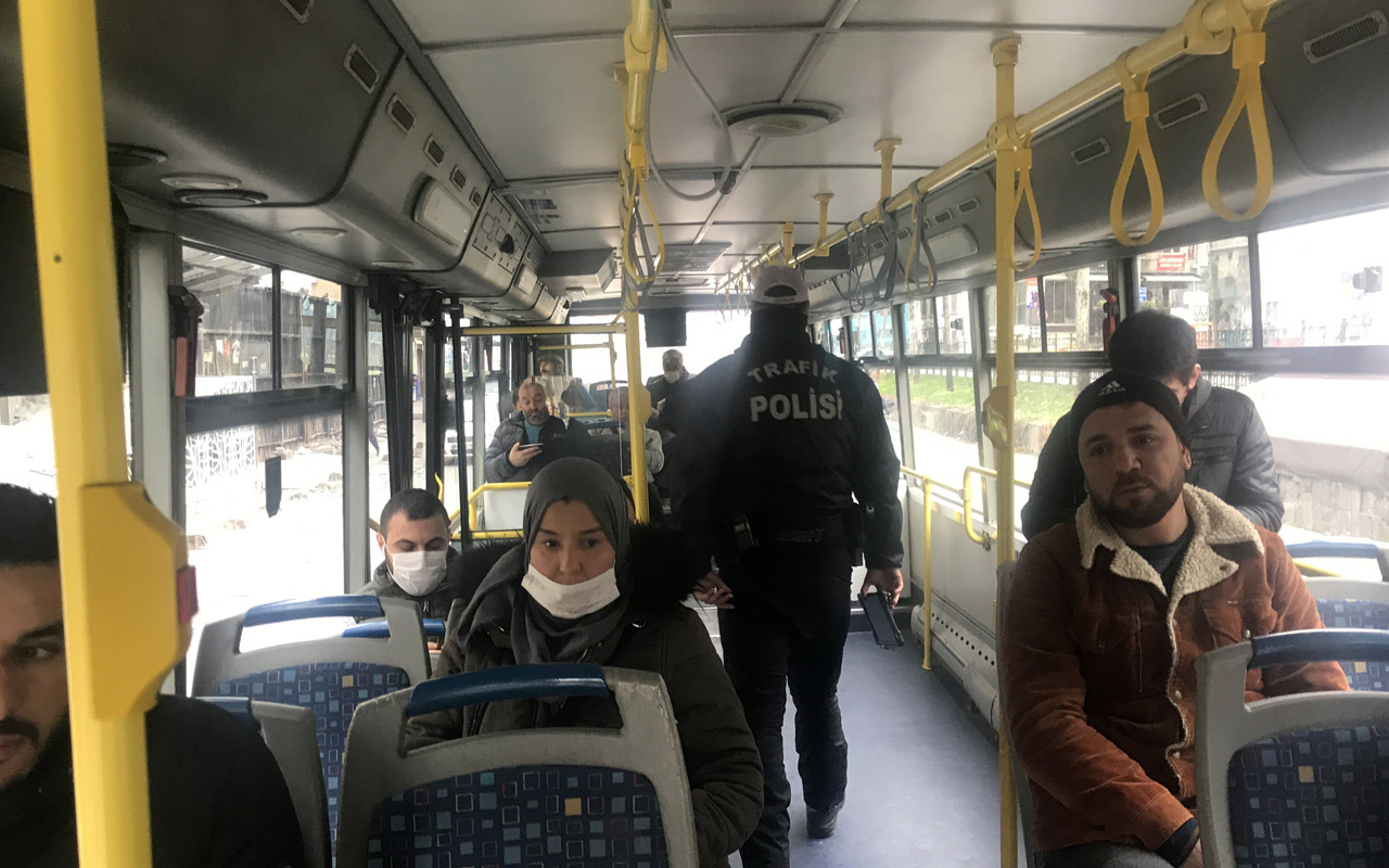 İstanbul’da trafik polisleri halk otobüslerini denetledi