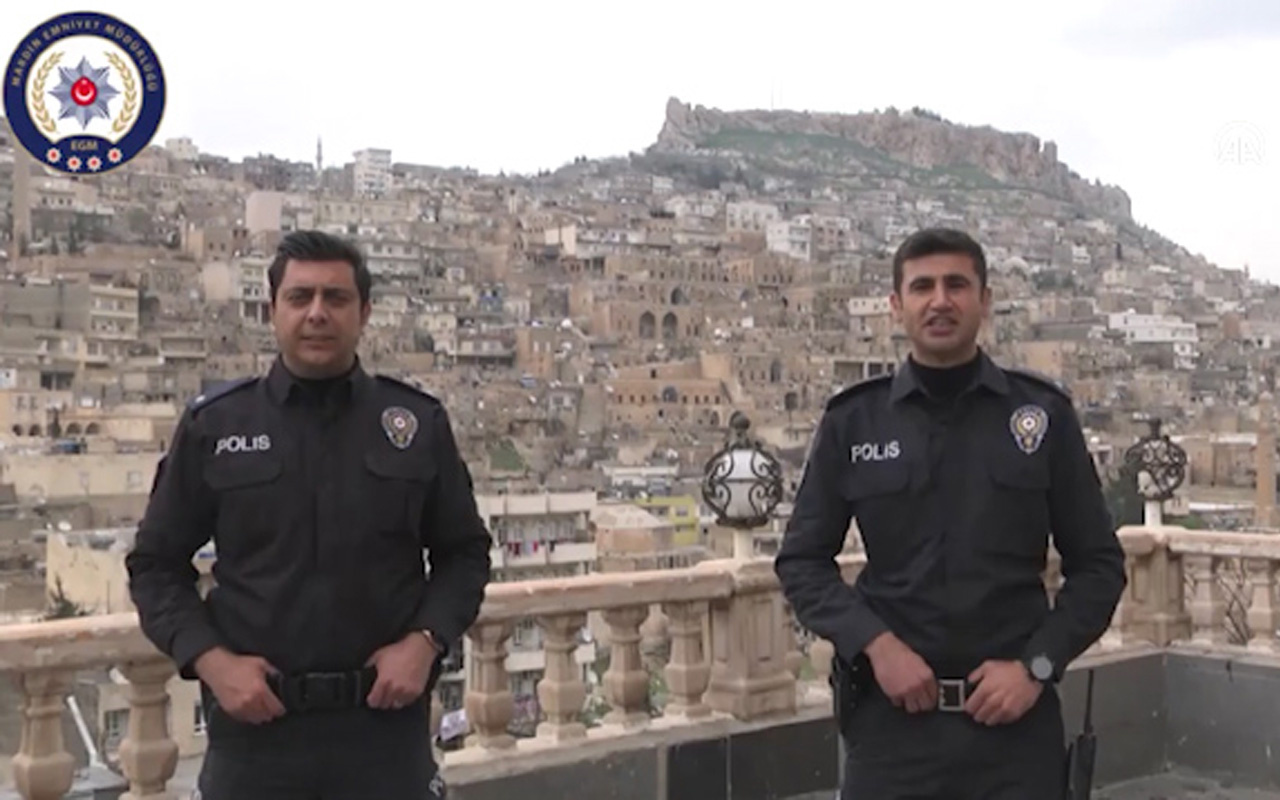 Mardin polisi Türkçe, Arapça ve Kürtçe "Evde kal" klibi yayımladı