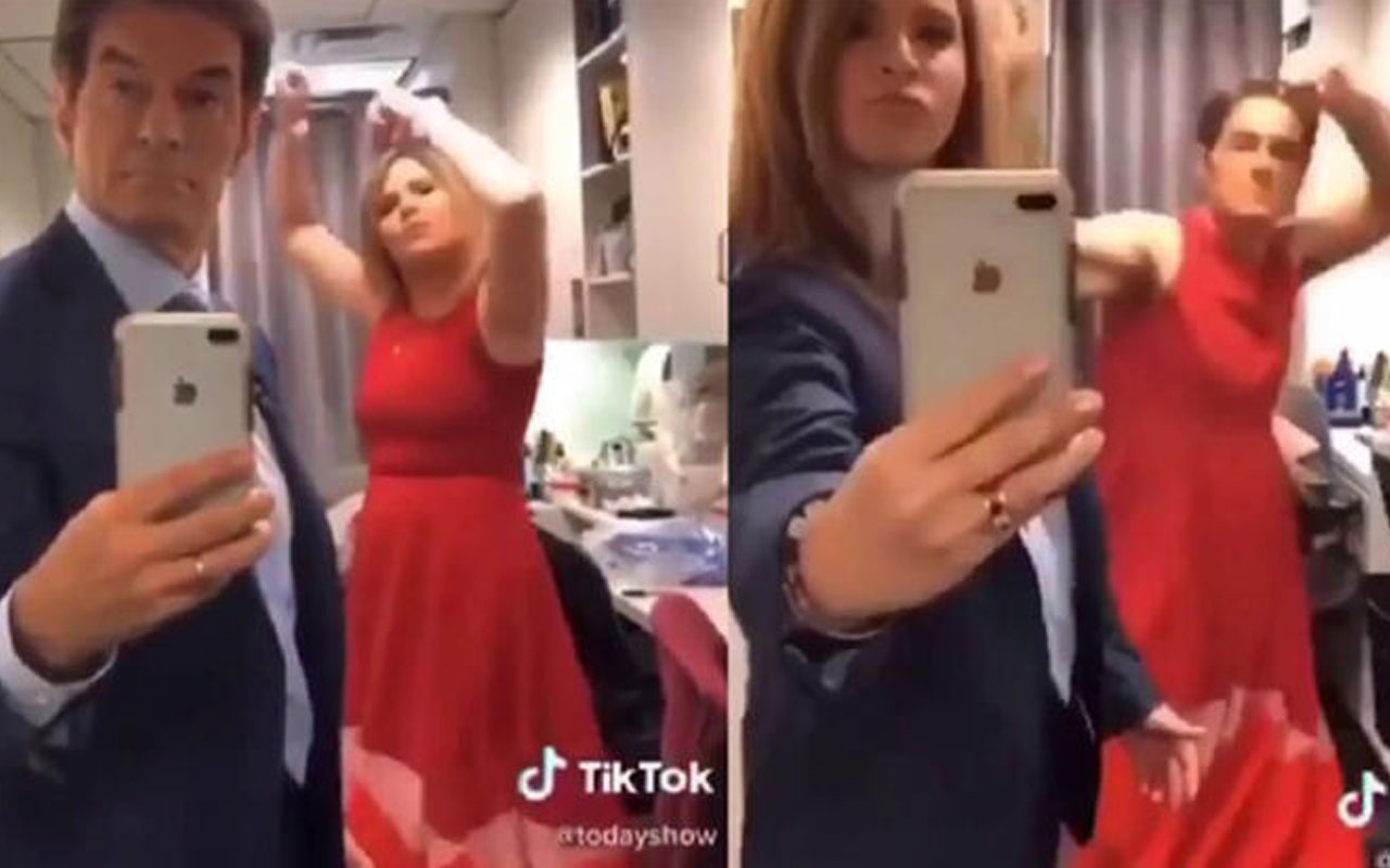 Mehmet Öz de TikTok akımına uydu kırmızı elbise giydi
