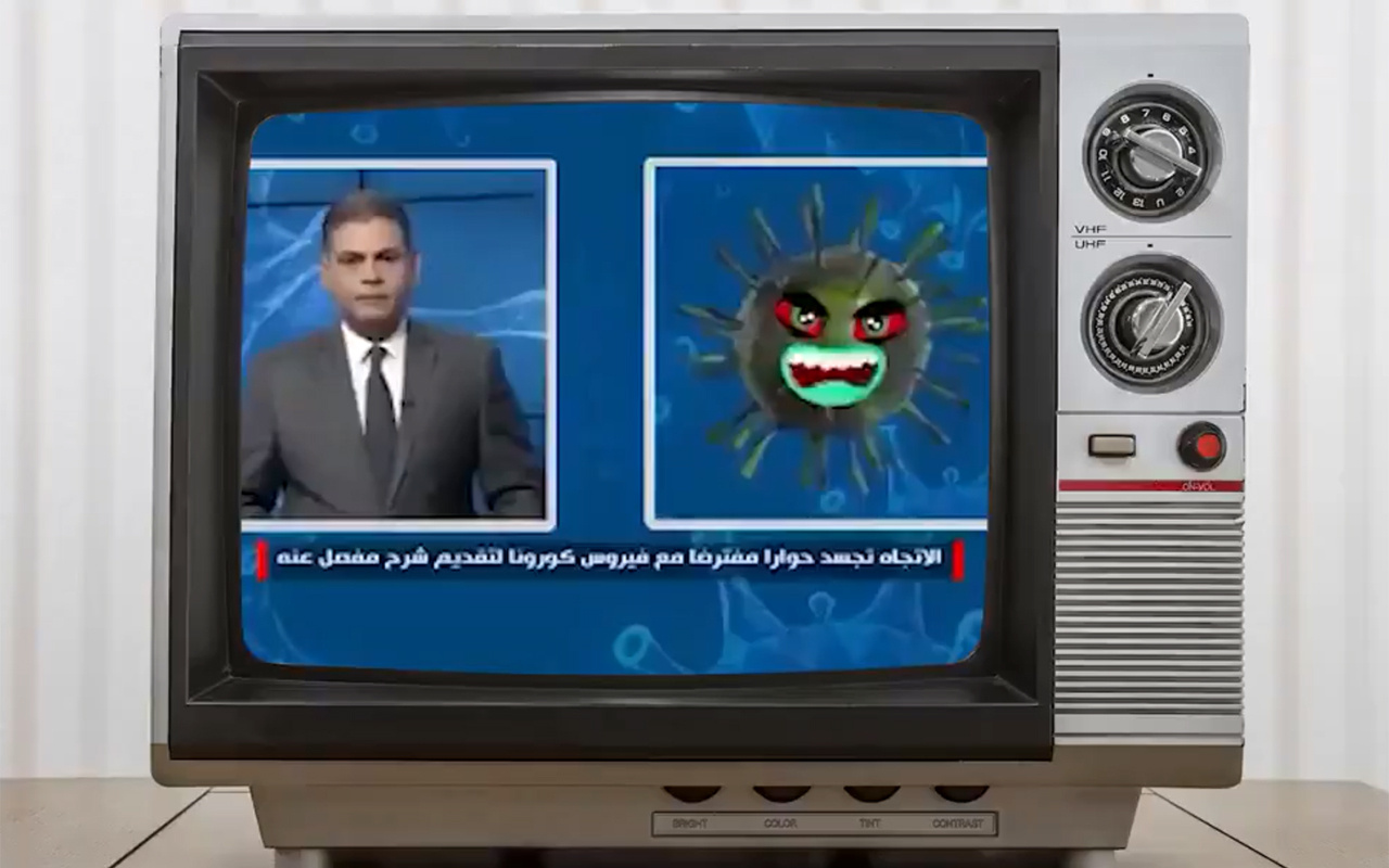 Iraklı bir spiker koronavirüs ile röportaj yaptı