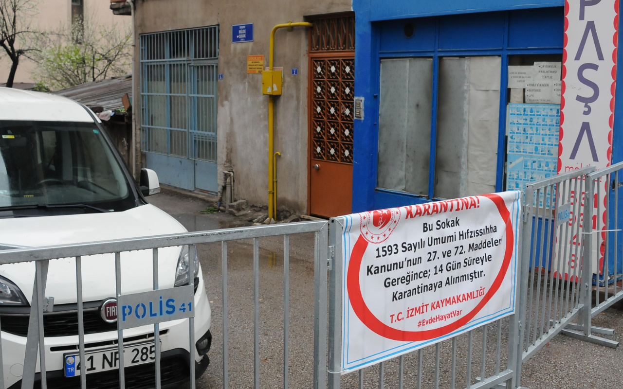 İzmit'de bir bina ve bir sokak koranavirüs karantinasına alındı