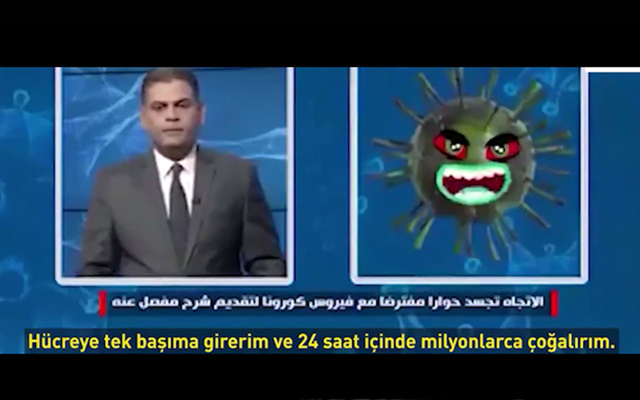 Iraklı spiker koronavirüs ile röportaj yaptı sosyal medyada olay oldu