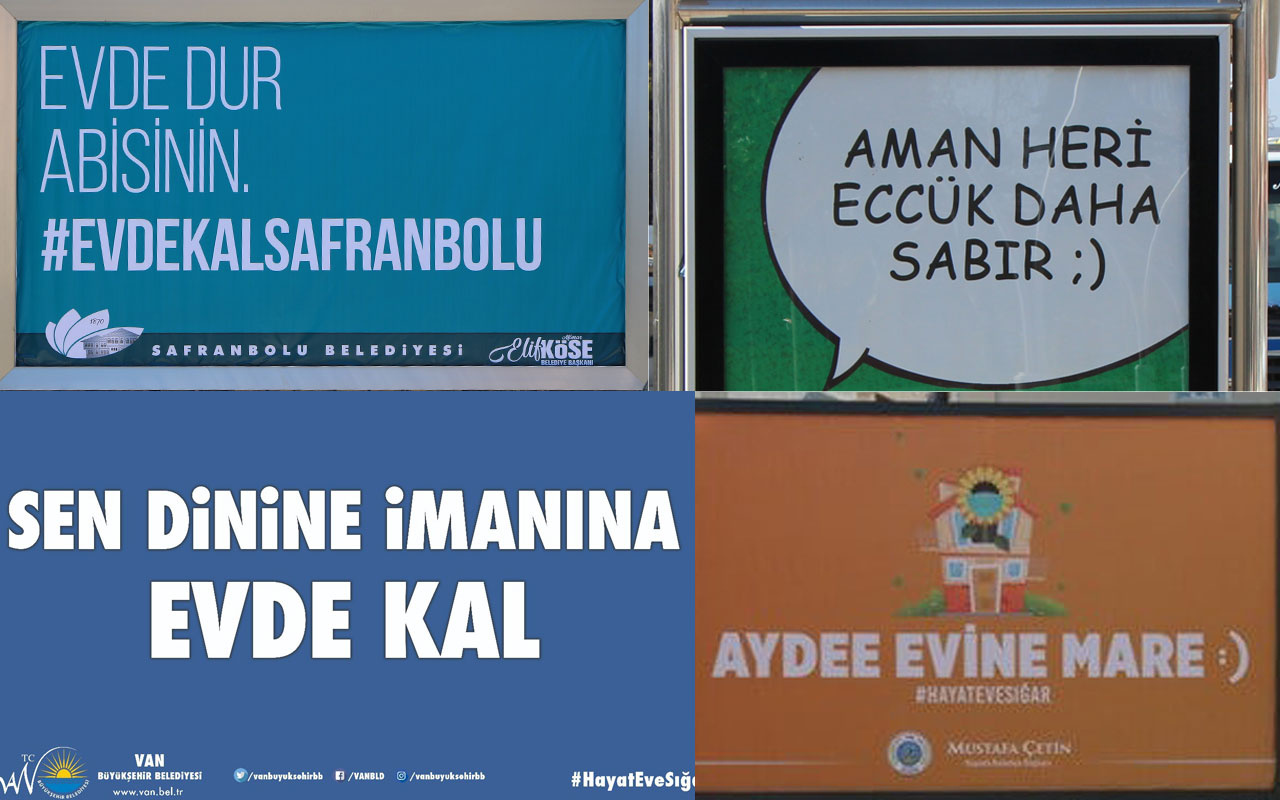 Nelet gele böyle korona virüse! Van, Trabzon, Karabük, Tekirdağ, Amasya'dan güldüren afişler