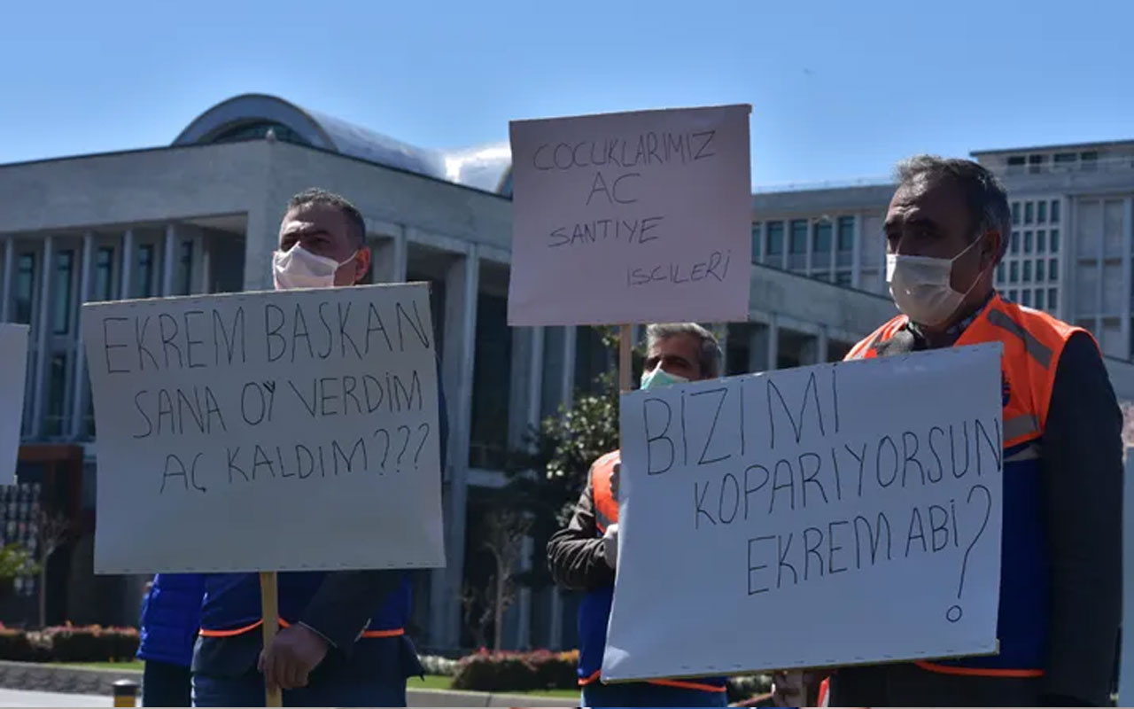 İBB önünde eylem yaptılar! Başkan Ekrem İmamoğlu'nu topa tuttular