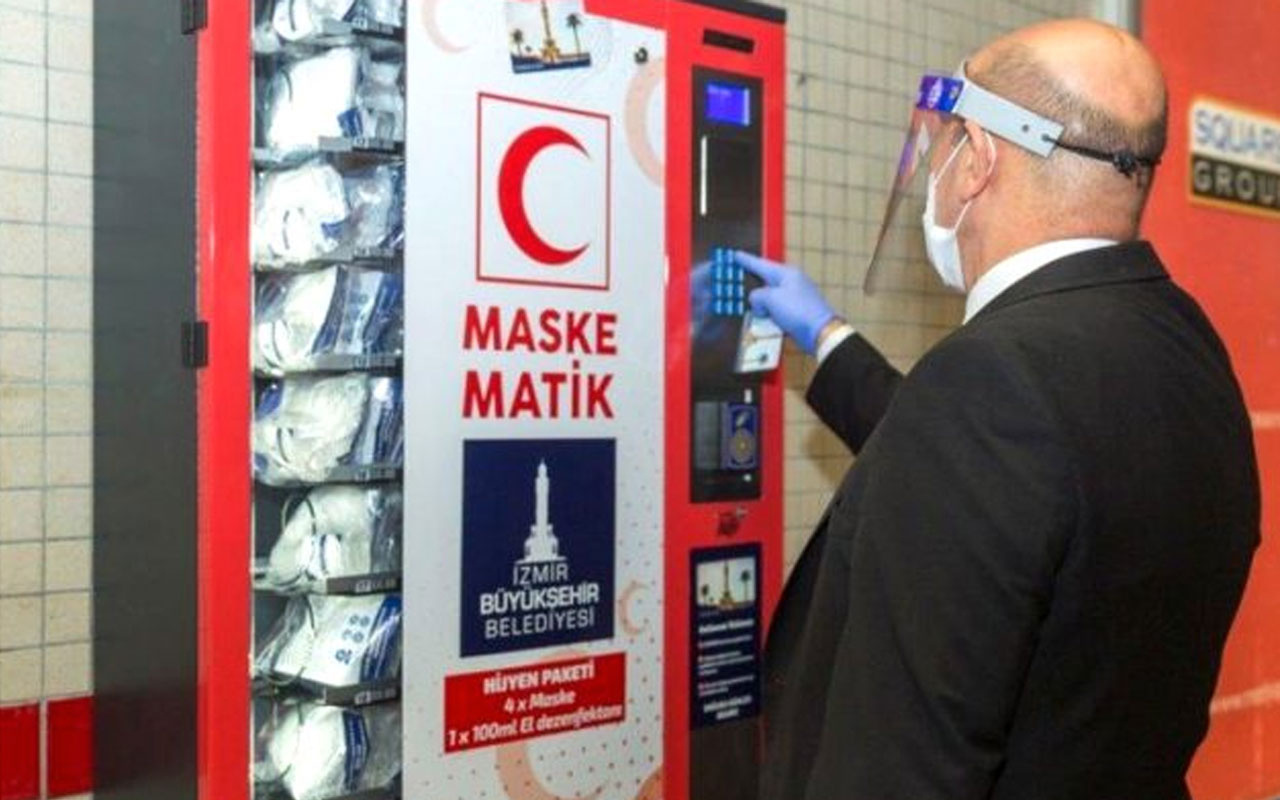 İzmir Büyükşehir Belediyesi maskematikleri devreye koydu! Metro kartı okutarak alınabiliyor