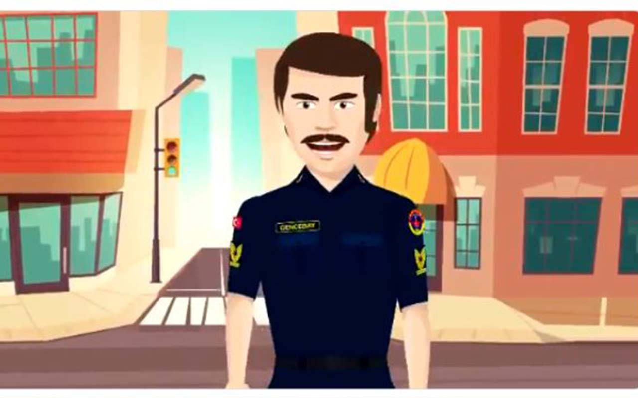 Jandarmadan Orhan Gencebay animasyonlu "Ya evde yoksan"