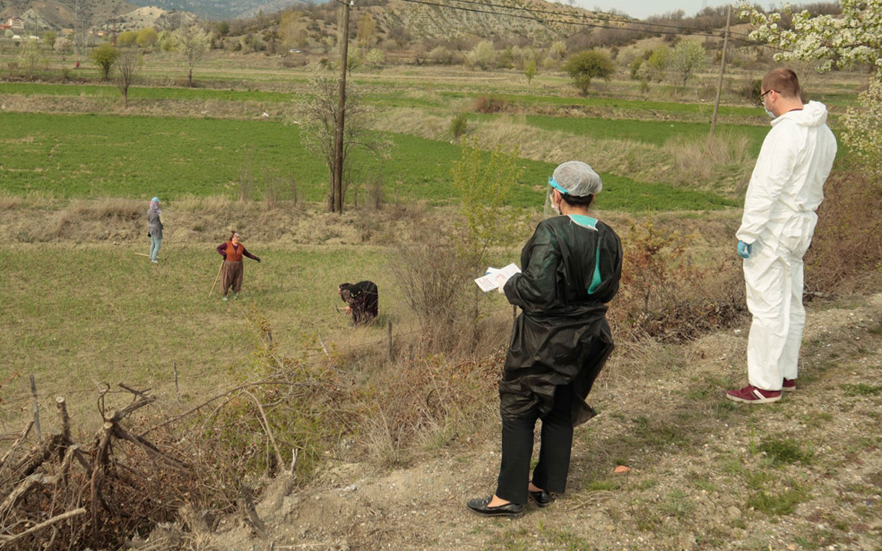 Kastamonu'da çiftçilerin sosyal mesafesi drone ile denetleniyor