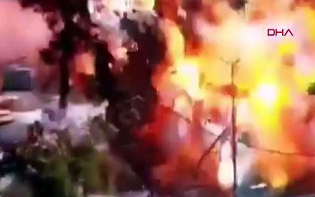 Afrin'deki patlamada anı kamerada