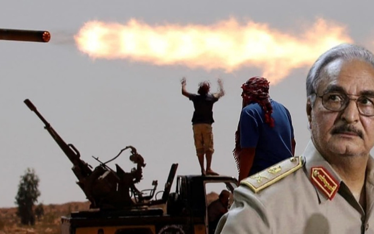 Libya'da darbeci Hafter'e büyük darbe! Üsse bomba yağdı askeri araçlar vuruldu