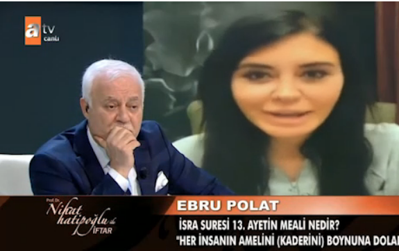 ATV'de Ebru Polat Nihat Hatipoğlu'na sorduğu Sure soruyla şaşırttı