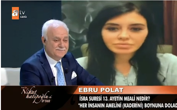 ATV'de Ebru Polat Nihat Hatipoğlu'na sorduğu Sure soruyla şaşırttı