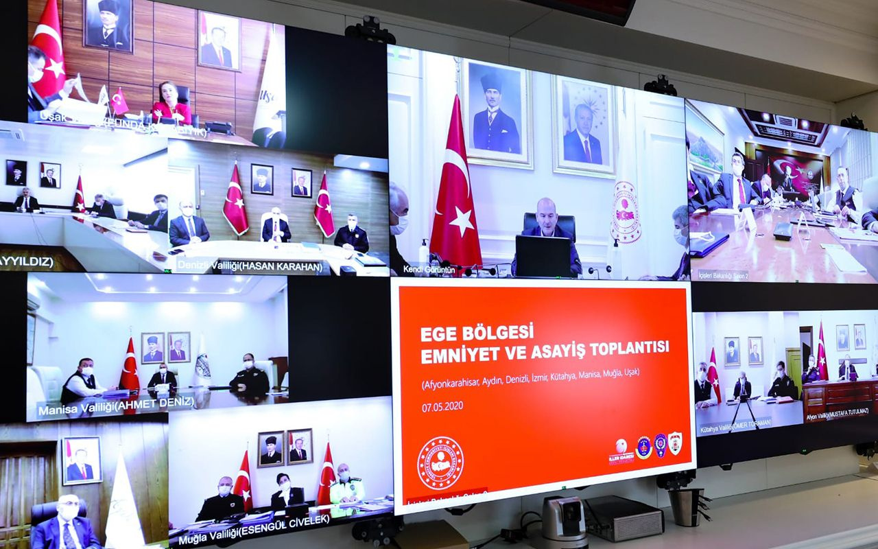 İçişleri Bakanı Süleyman Soylu 8 ilin valisiyle güvenlik toplantısı yaptı