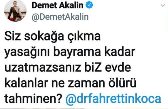 Demet Akalın isyanını Sağlık Bakanı Fahrettin Koca'ya bildirdi sonra vazgeçti