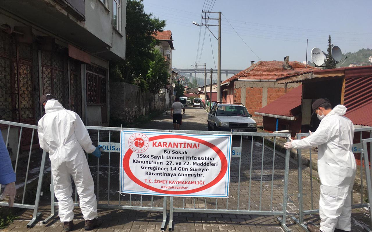 İzmit'te iki sokaktaki 38 hane karantinaya alındı