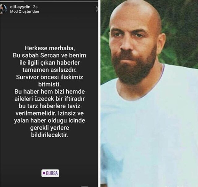 Survivor Sercan Yıldırım'ın sevgilisi Elif Aydın'dan flaş açıklama itiraf etti
