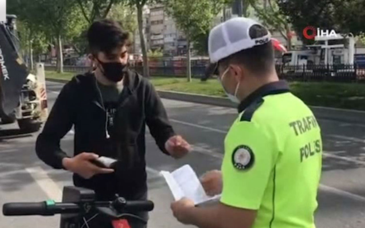 Beşiktaş'ta trafik denetiminde takılan gencin polisle ilginç diyaloğu