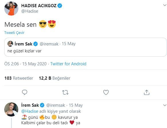 Hadise hemşehrisi İrem Sak'a övgüler yağdırdı! Sosyal medyada olay oldu