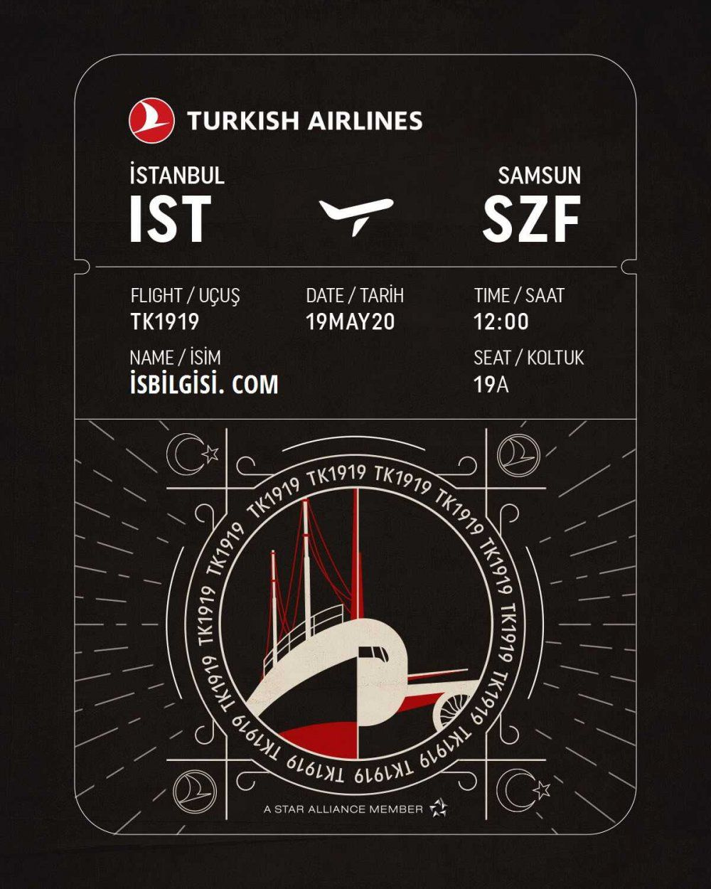 THY 19 Mayıs uçak bileti alma başvuru ekranı 2020 hatıra bileti alma