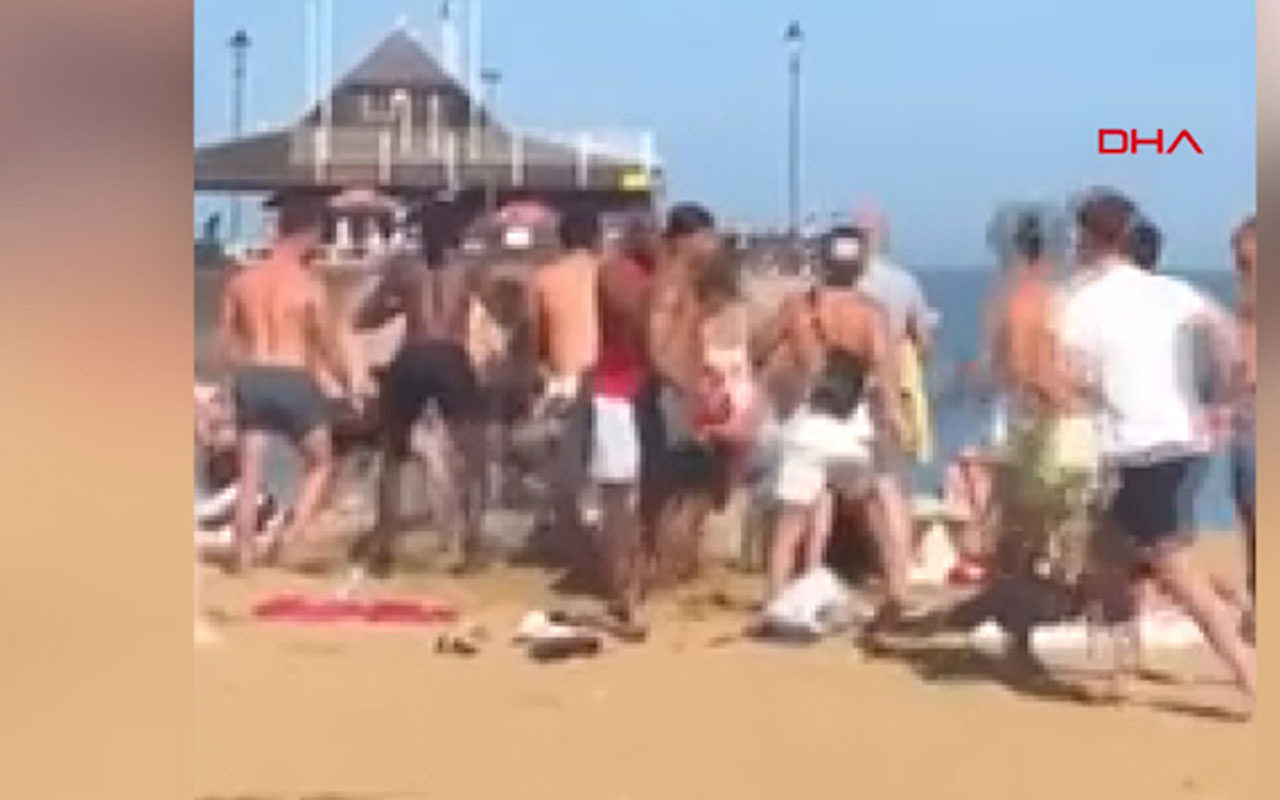 İngiltere'de sosyal mesafe nedeniyle plajda kavga çıktı!