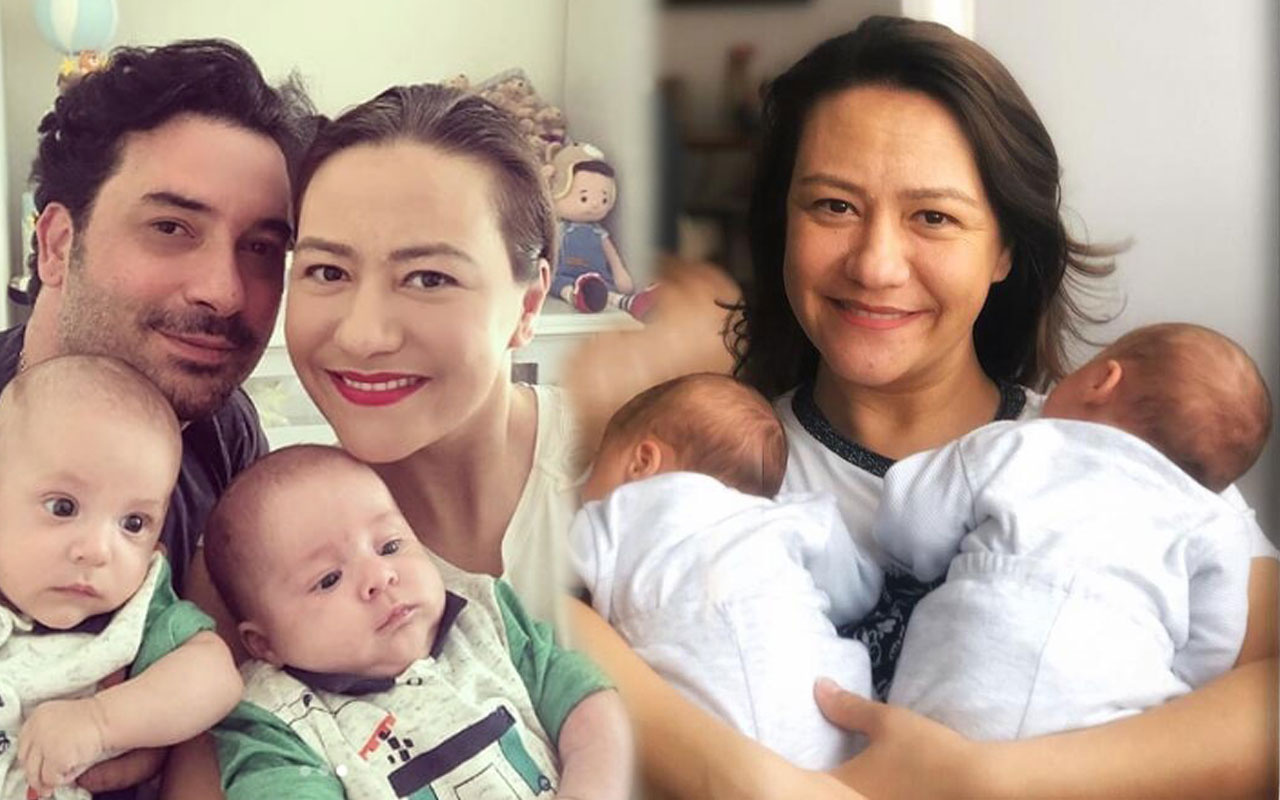 Ezgi Sertel 4 aylık ikizleriyle beğeni rekoru kırıyor oyuncu Ozan Çobanoğlu ile evli