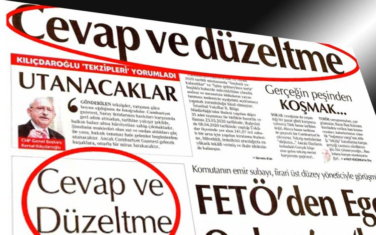 Kemal Kılıçdaroğlu 1 günde 3 tekzip yayınlayan Cumhuriyet'i böyle savundu