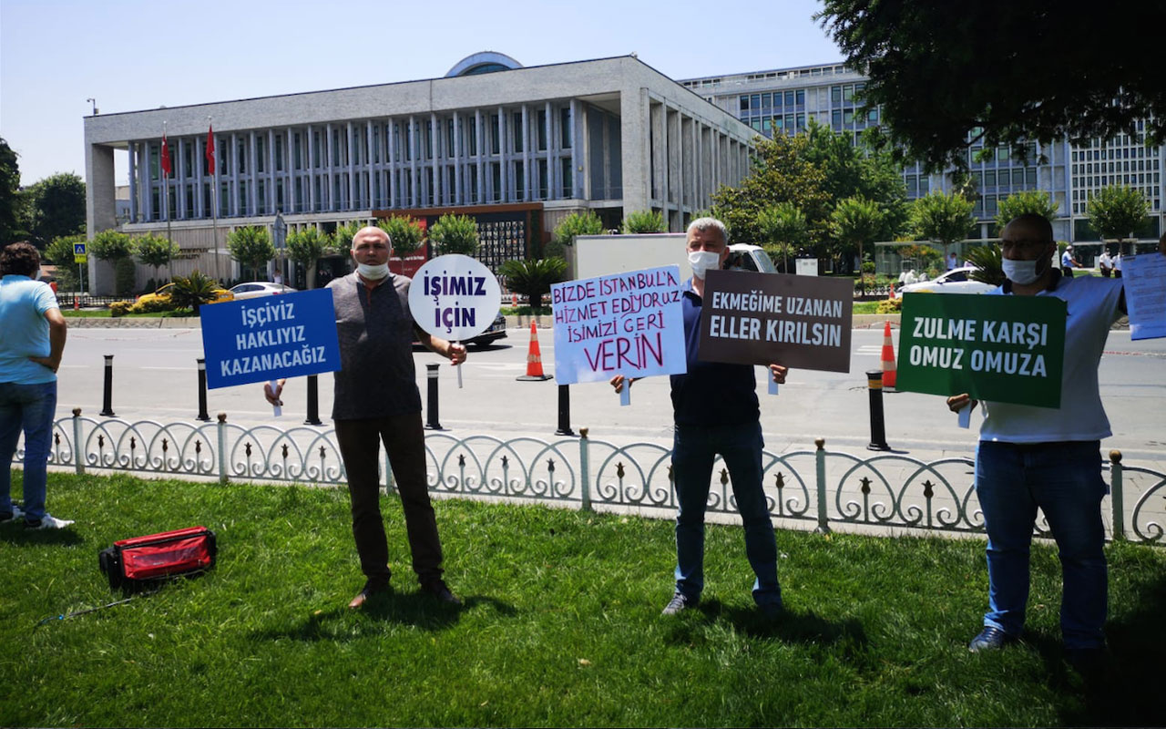 İSPARK'tan atılanlardan Saraçhane Parkı'nda eylem